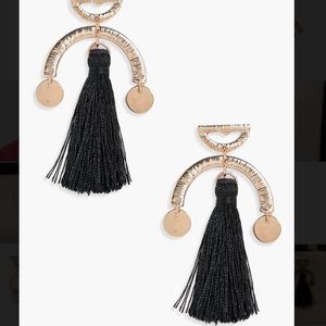 Boohoo Horse Shoe Tassel Earrings